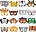 16 Pcs Safari Animal Masks for Kids – Zoo Party Favors