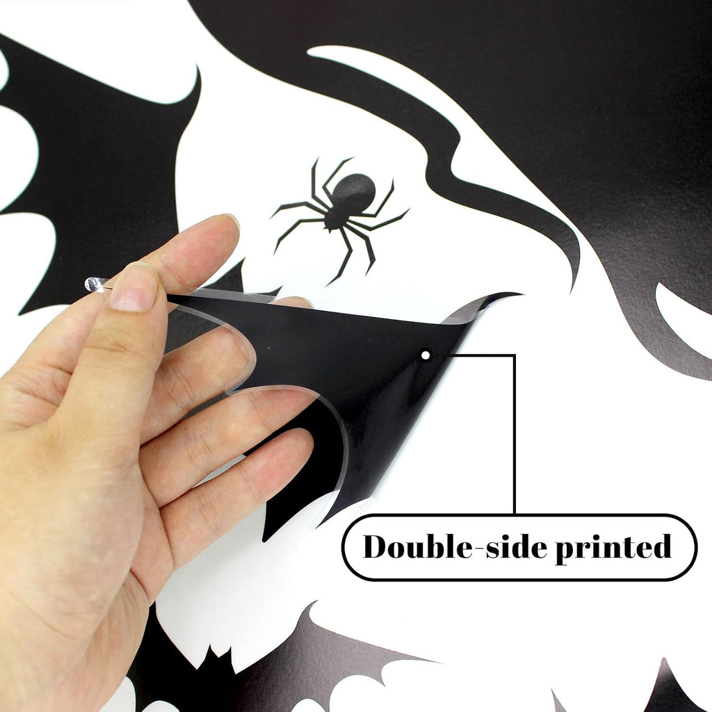 44pcs Halloween Window Clings – Spooky Witch & Bat Stickers