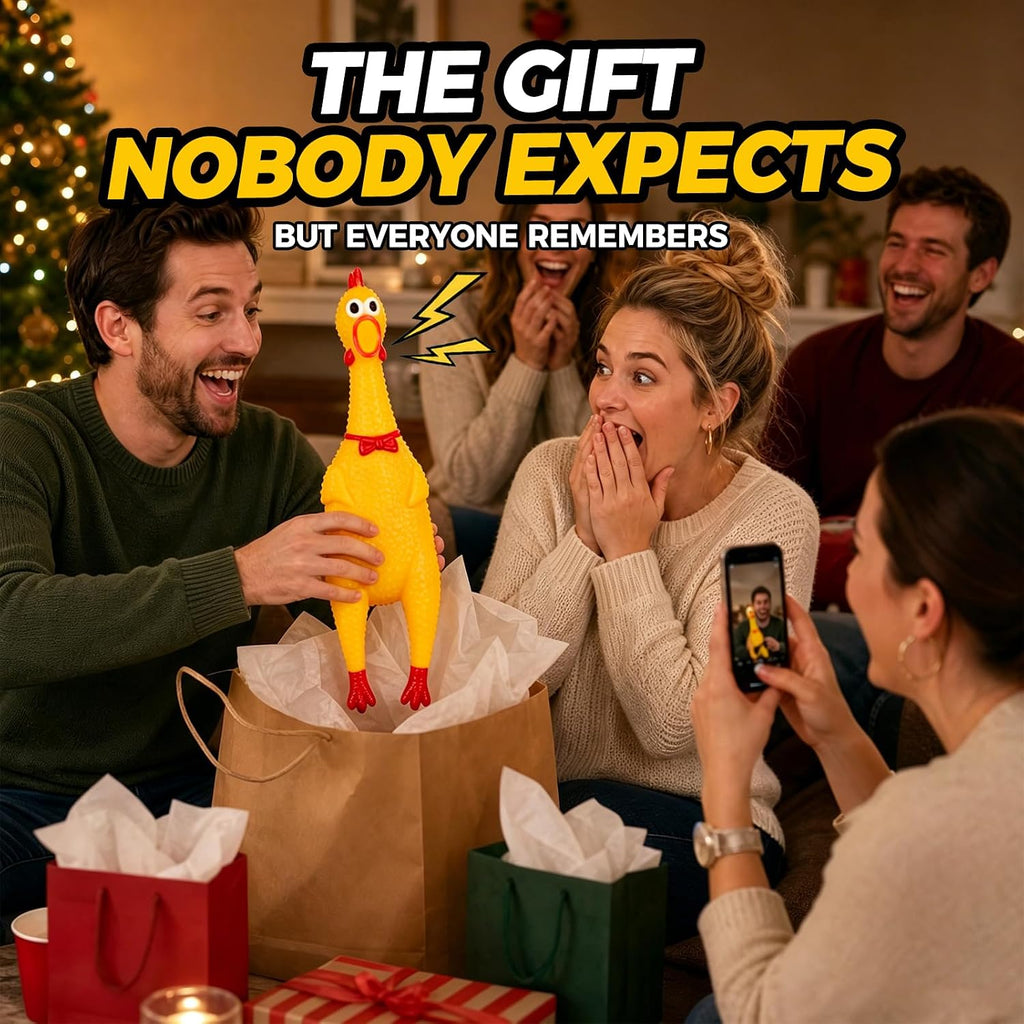 Screaming Chicken Toy – Squeaky Prank & Gag Gift