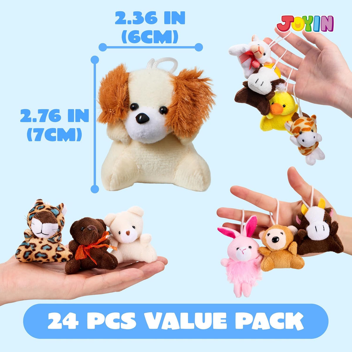 Mini Animal Plush Toys – 24 Pc Small Stuffed Animal Set
