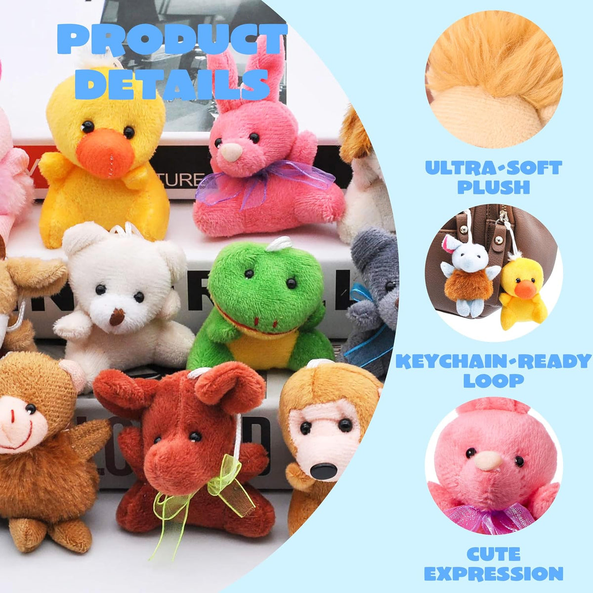 Mini Animal Plush Toys – 24 Pc Small Stuffed Animal Set