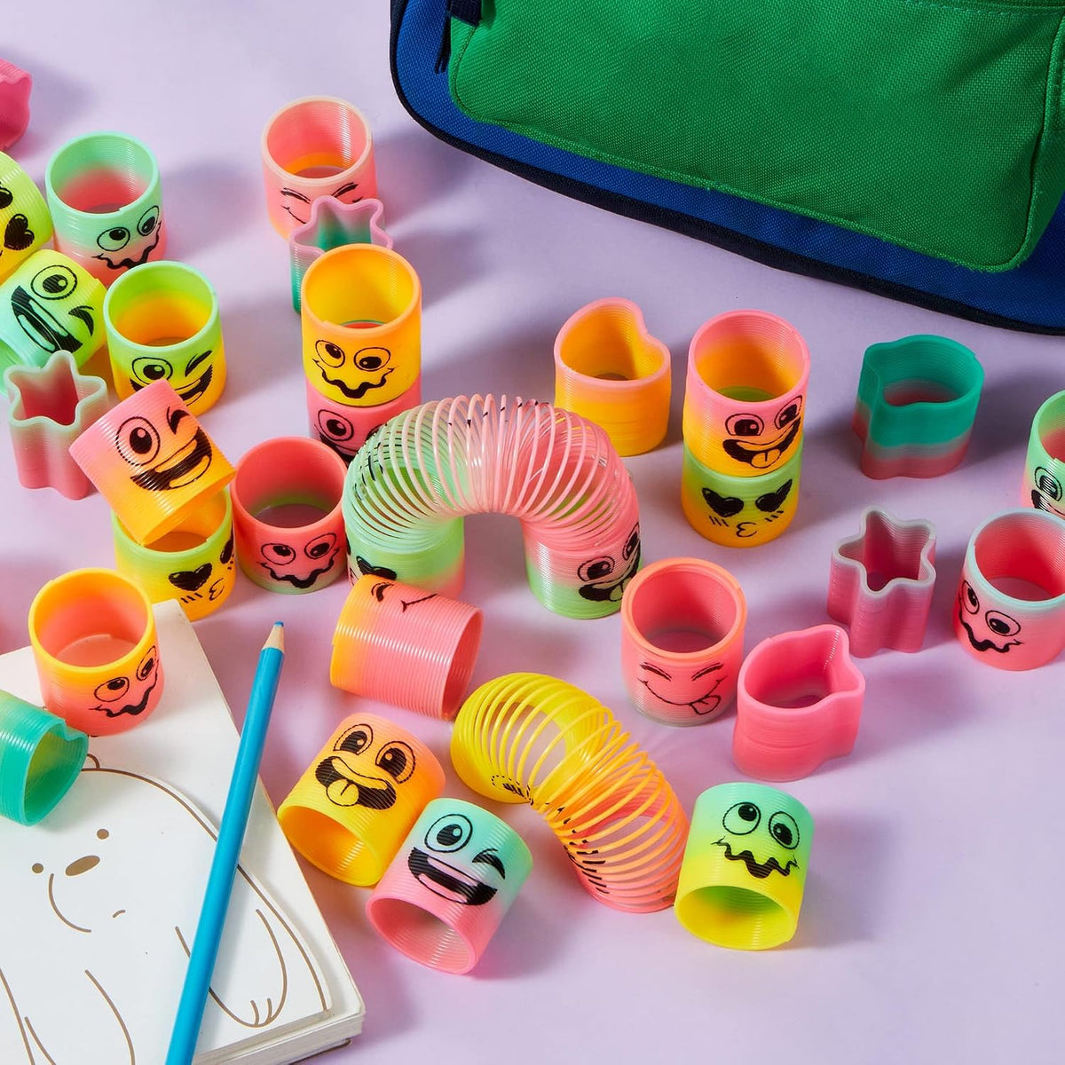 60 Pcs Mini Spring Toys, Rainbow Fidget Party Favors
