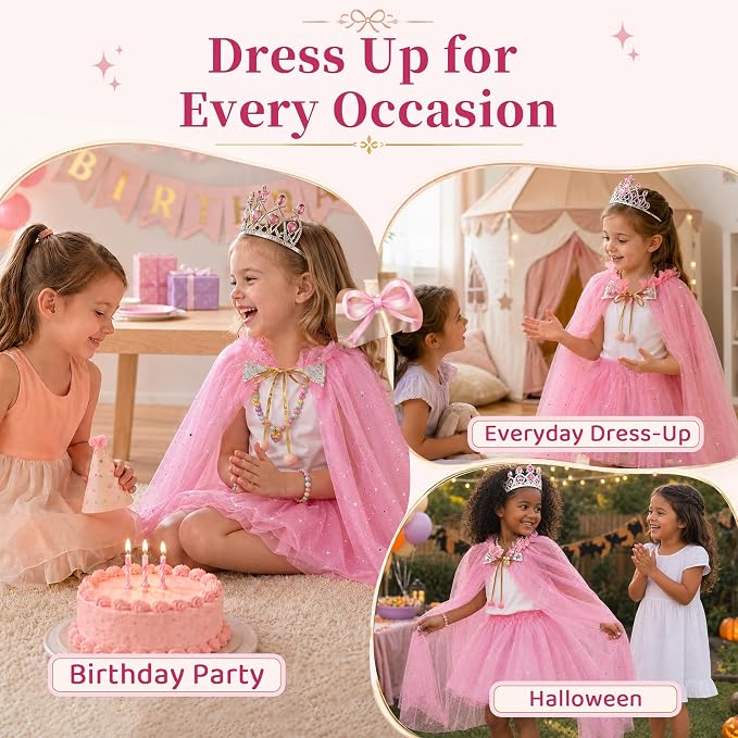 Princess Dress Up Set for Girls – Cape, Tutu & Accessories