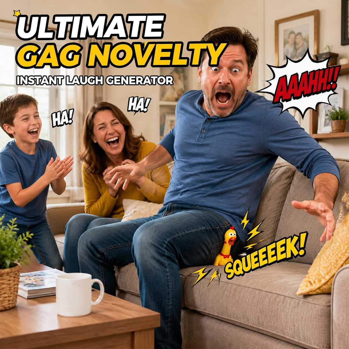 Screaming Chicken Toy – Squeaky Prank & Gag Gift