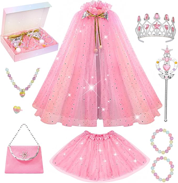 Princess Dress Up Set for Girls – Cape, Tutu & Accessories
