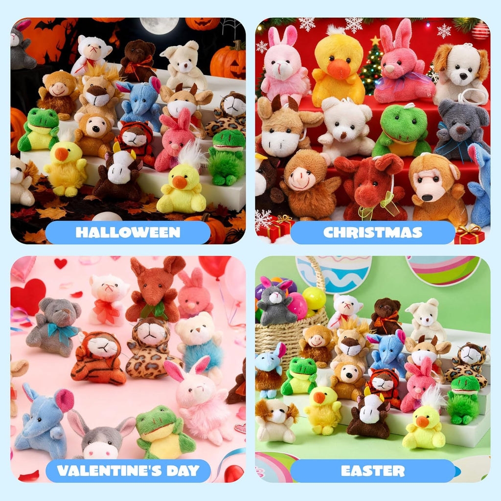 Mini Animal Plush Toys – 24 Pc Small Stuffed Animal Set