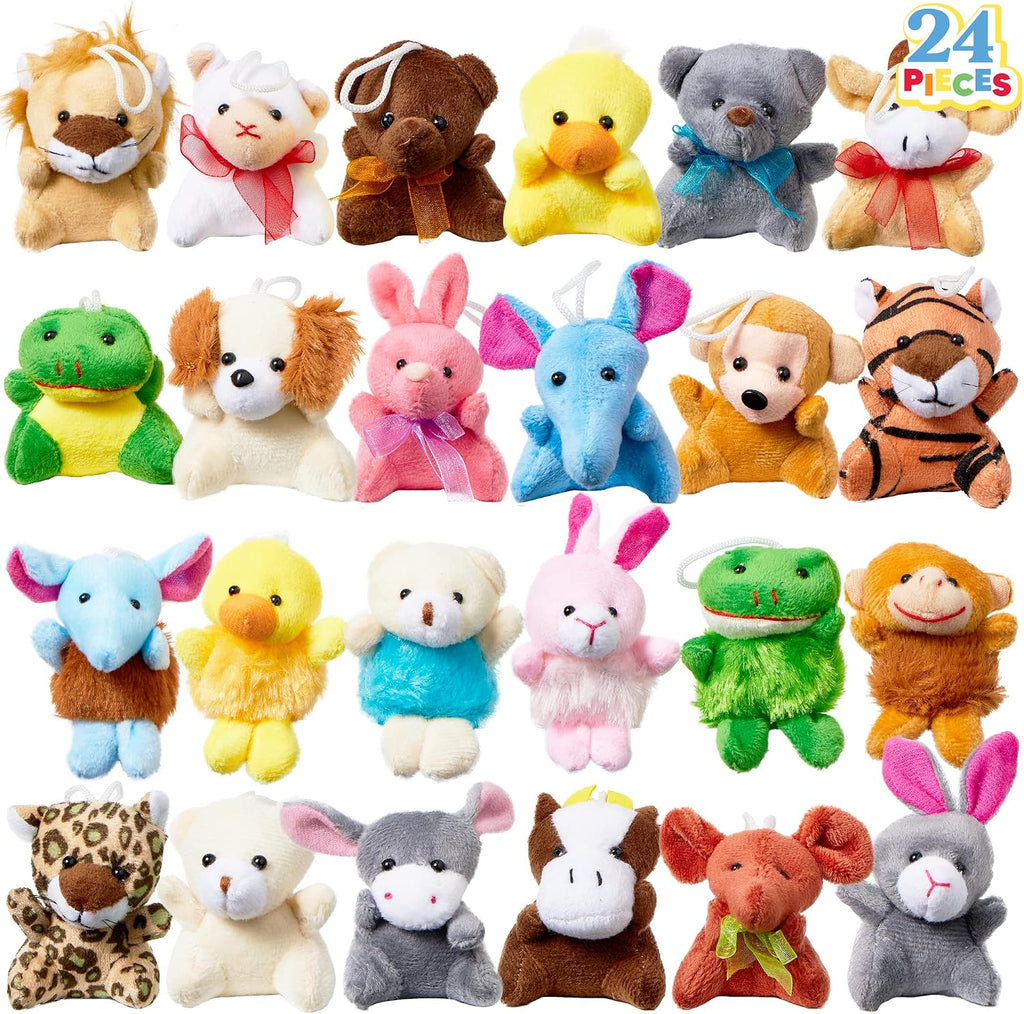 Mini Animal Plush Toys – 24 Pc Small Stuffed Animal Set