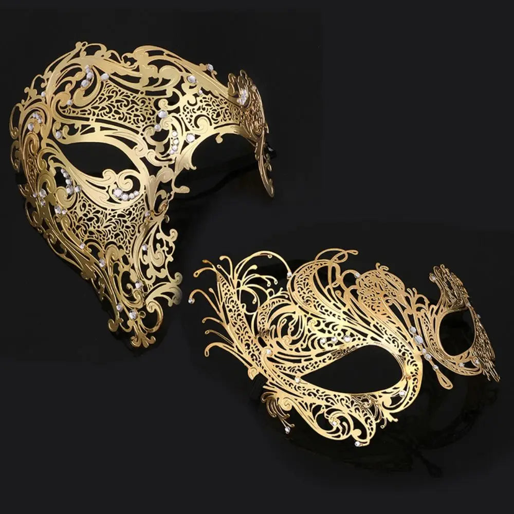 Skull Metal Mask – Rhinestone Venetian Halloween Party Mask