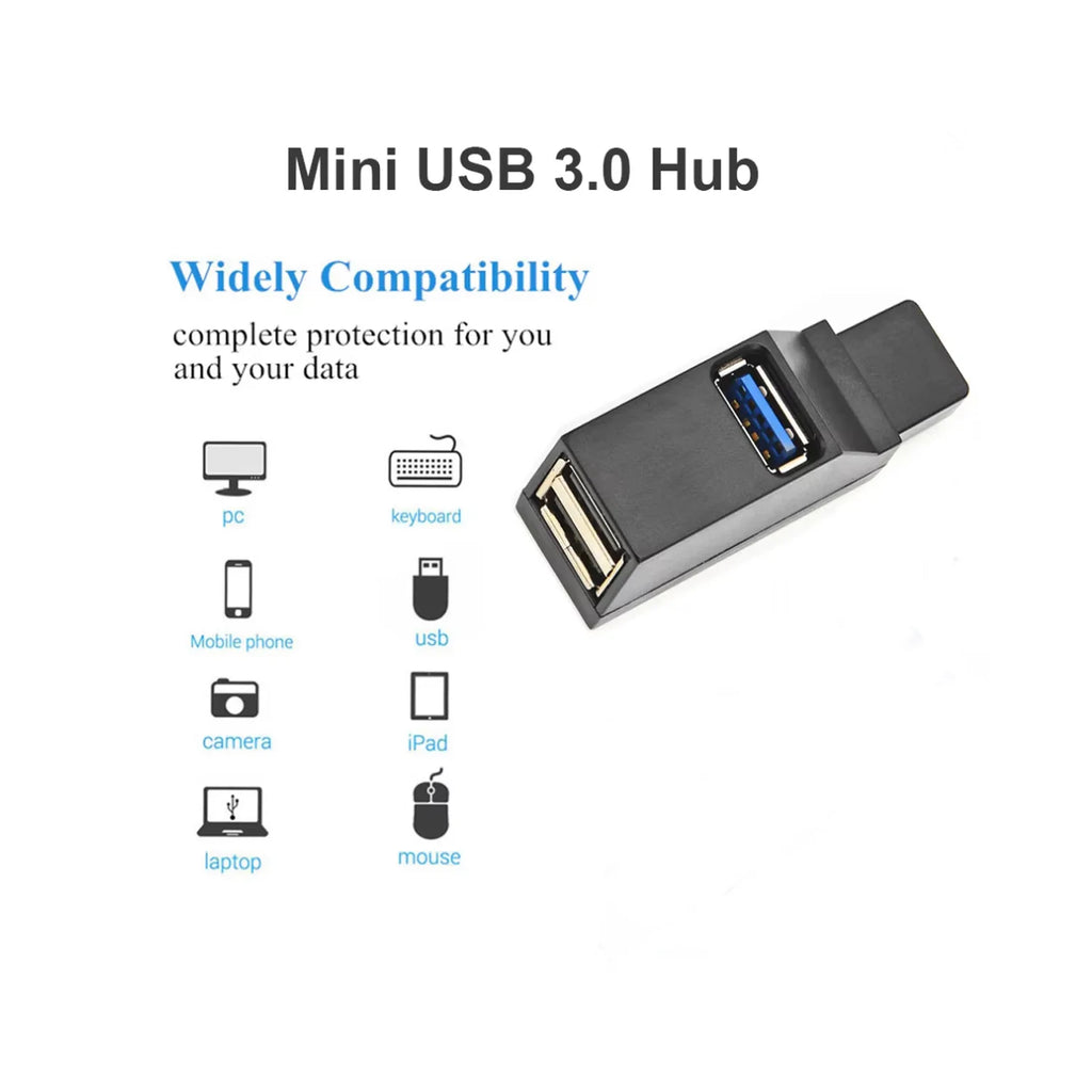 USB 3.0 Hub Adapter 3-Port USB Splitter for PC and Laptop