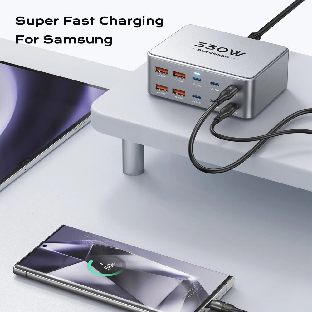 330W GaN USB-C Multiport Fast Charging Station