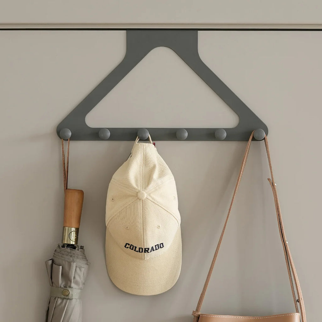 Clothes Hooks Behind The Door，PunchFree ，Traceless Hanger for Coats, Hats, Bags, and More，Over the Door Storage Organizer Hanger