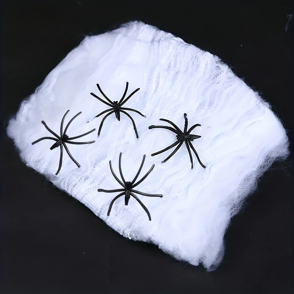 Halloween Spider Web Decorations – Fake Spider Web with Spiders