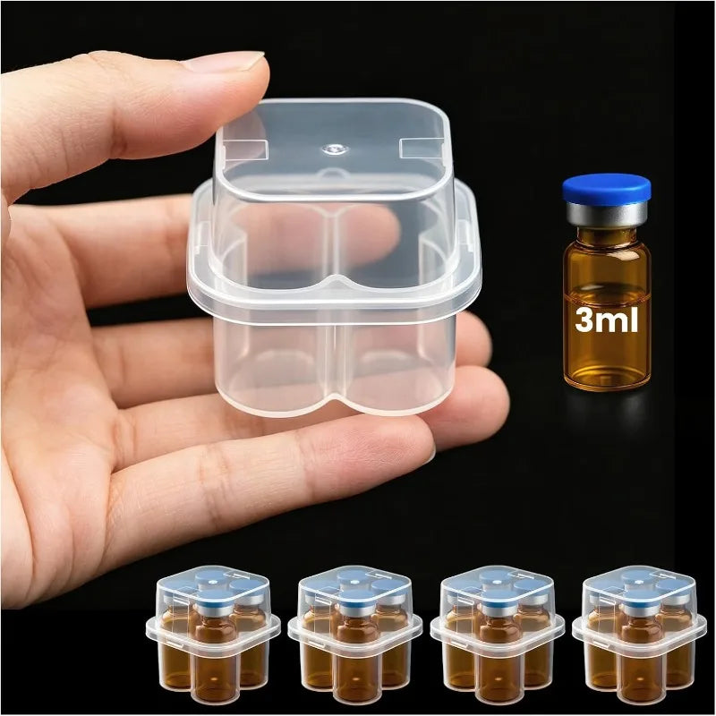 Peptide Storage Box 2-Slot Penicillin Bottle Case for Fridge Organizer Portable 3ml Glass Vials Microtube Secure Holder Boxes