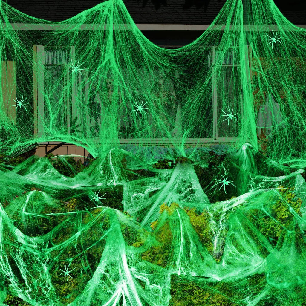 Glow in the Dark Spider Web – Stretch Halloween Decoration