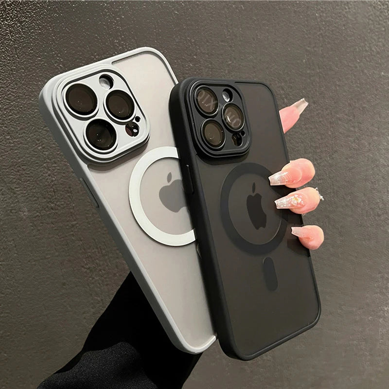 Magnetic Matte Phone Case with Shockproof Armor Design