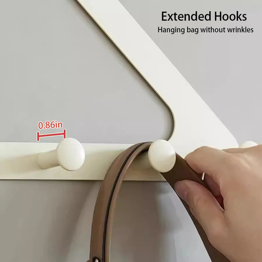Clothes Hooks Behind The Door，PunchFree ，Traceless Hanger for Coats, Hats, Bags, and More，Over the Door Storage Organizer Hanger