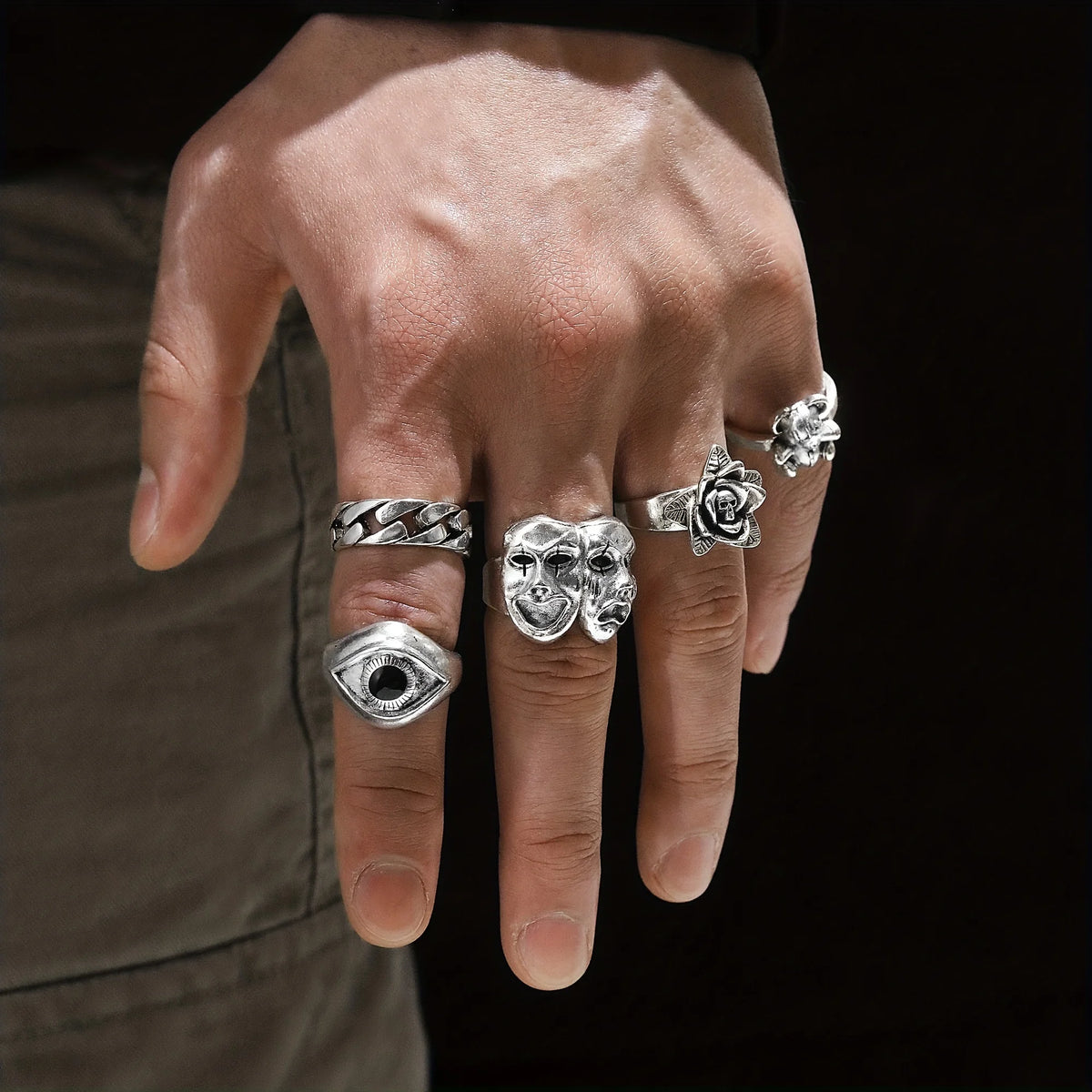 Gothic Ring Set – 24pc Punk Fashion Rings