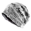 Distressed Letter Print Beanie – Vintage Unisex Fleece-Lined Hat