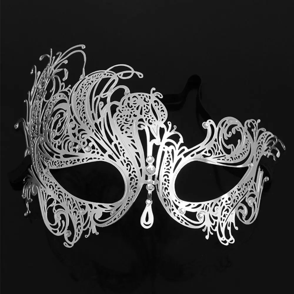 Skull Metal Mask – Rhinestone Venetian Halloween Party Mask