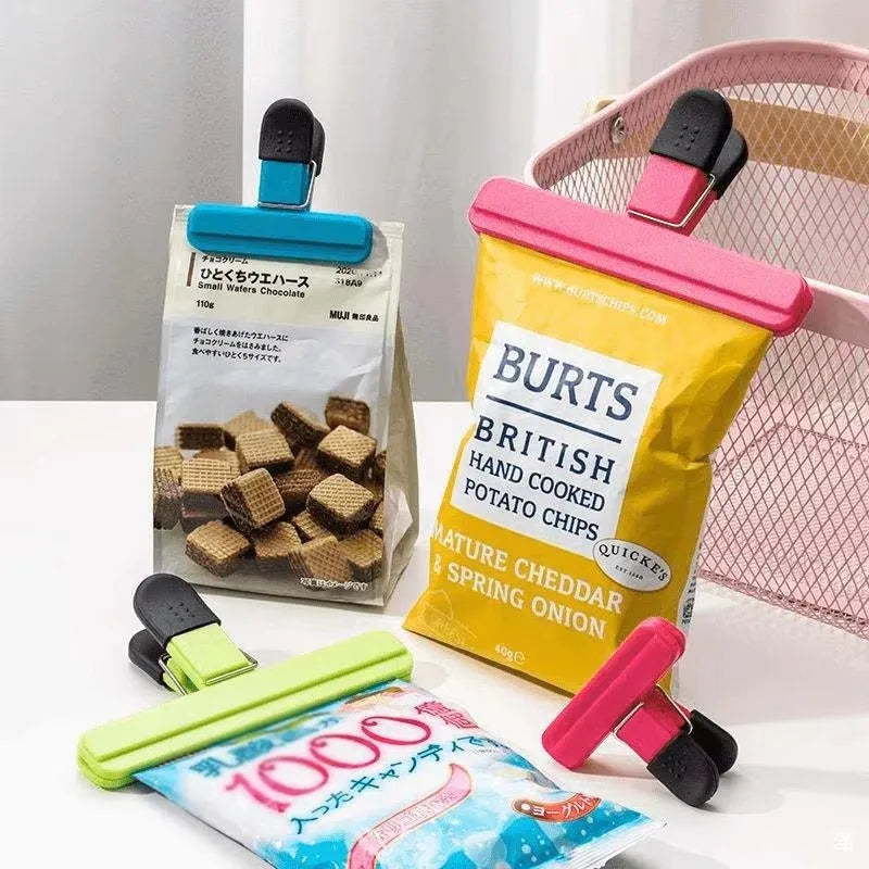 Portable Bag Clips Kitchen Storage Food Snack Seal Sealing Bag Clips Sealer Clamp Plastic Tool Kitchen Organization Accessories