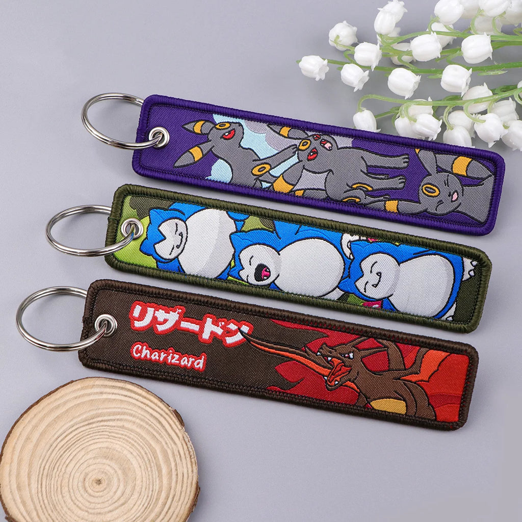 Anime Keychain – Embroidered Key Holder for Backpack & Car
