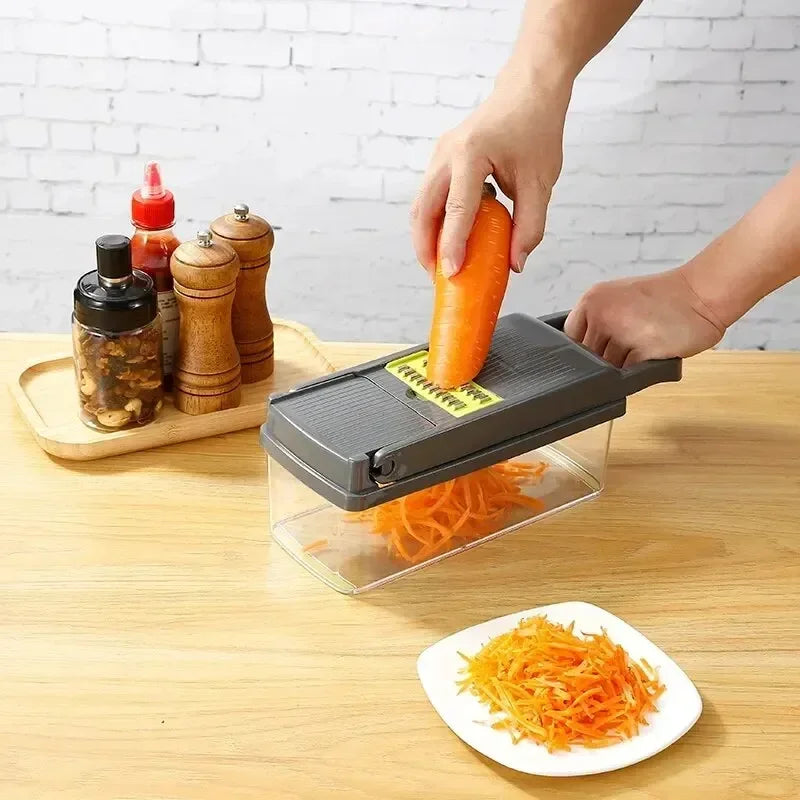 Multifunctional Vegetable Chopper Handle Food Grate Food Chopper Vegetable Slicer Dicer Cut 16 in 1 Kitchen Items Cocina