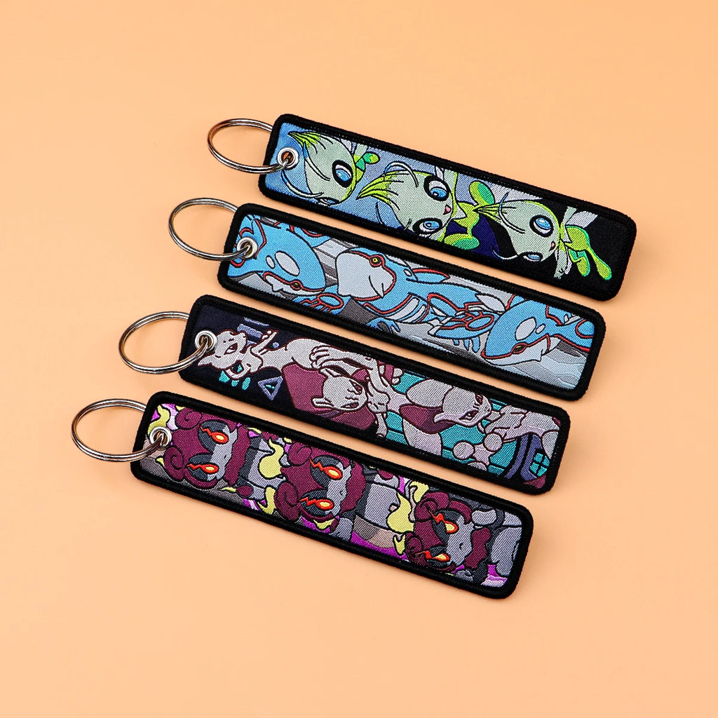 Anime Keychain – Embroidered Key Holder for Backpack & Car