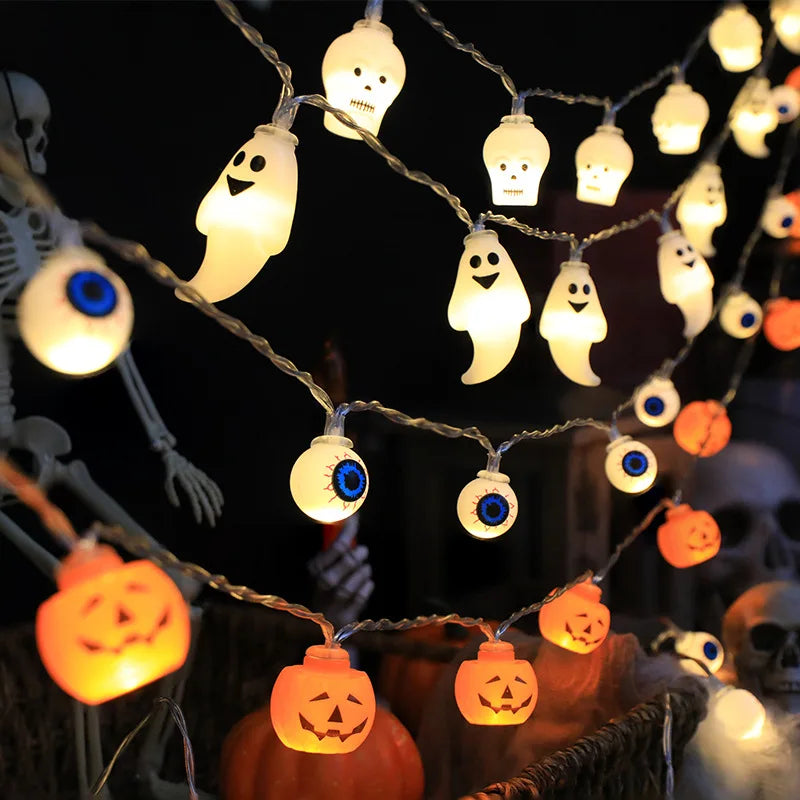 Halloween String Lights – Pumpkin Skull Eyeball LED Decor