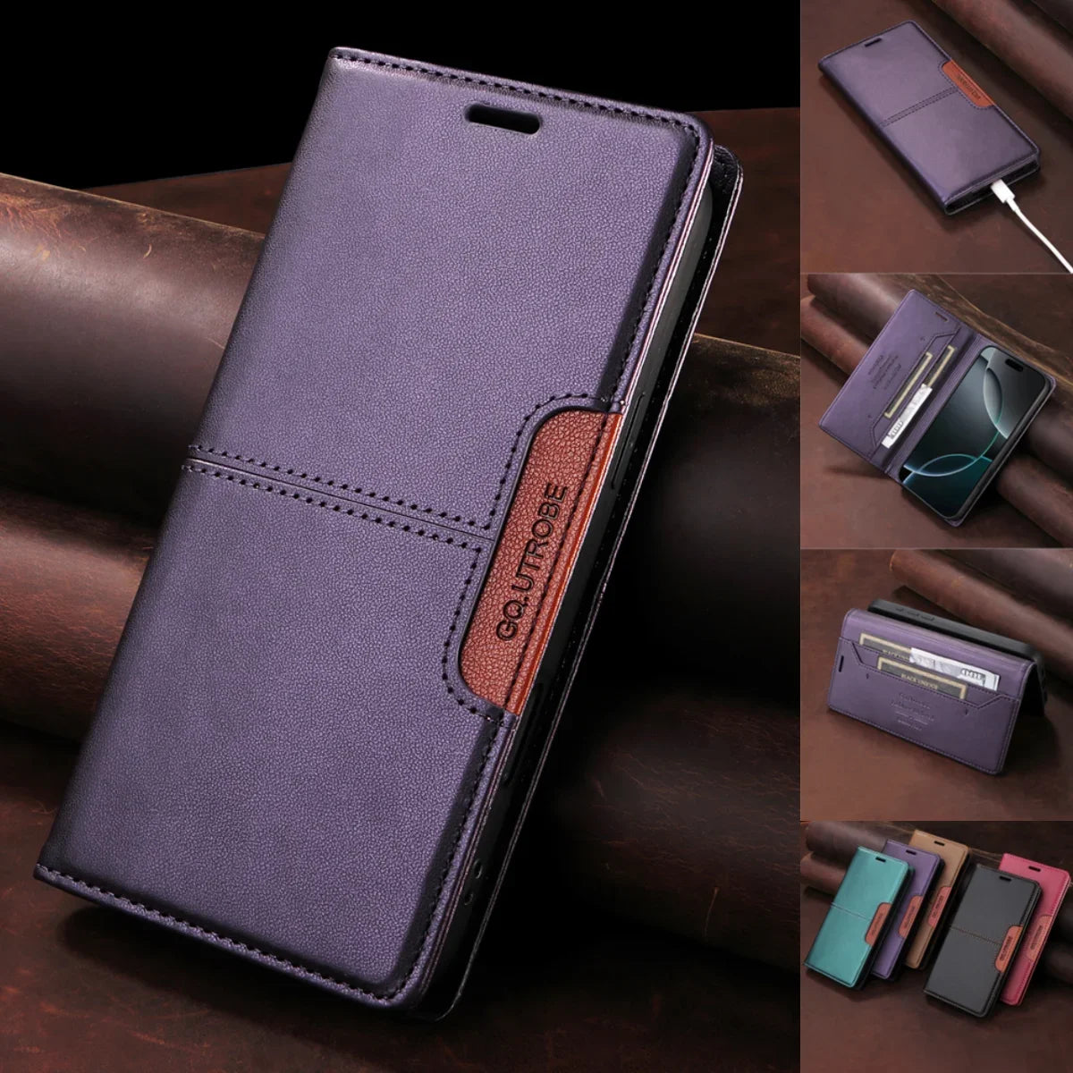 Flip Leather Wallet Phone Case with Card Holder