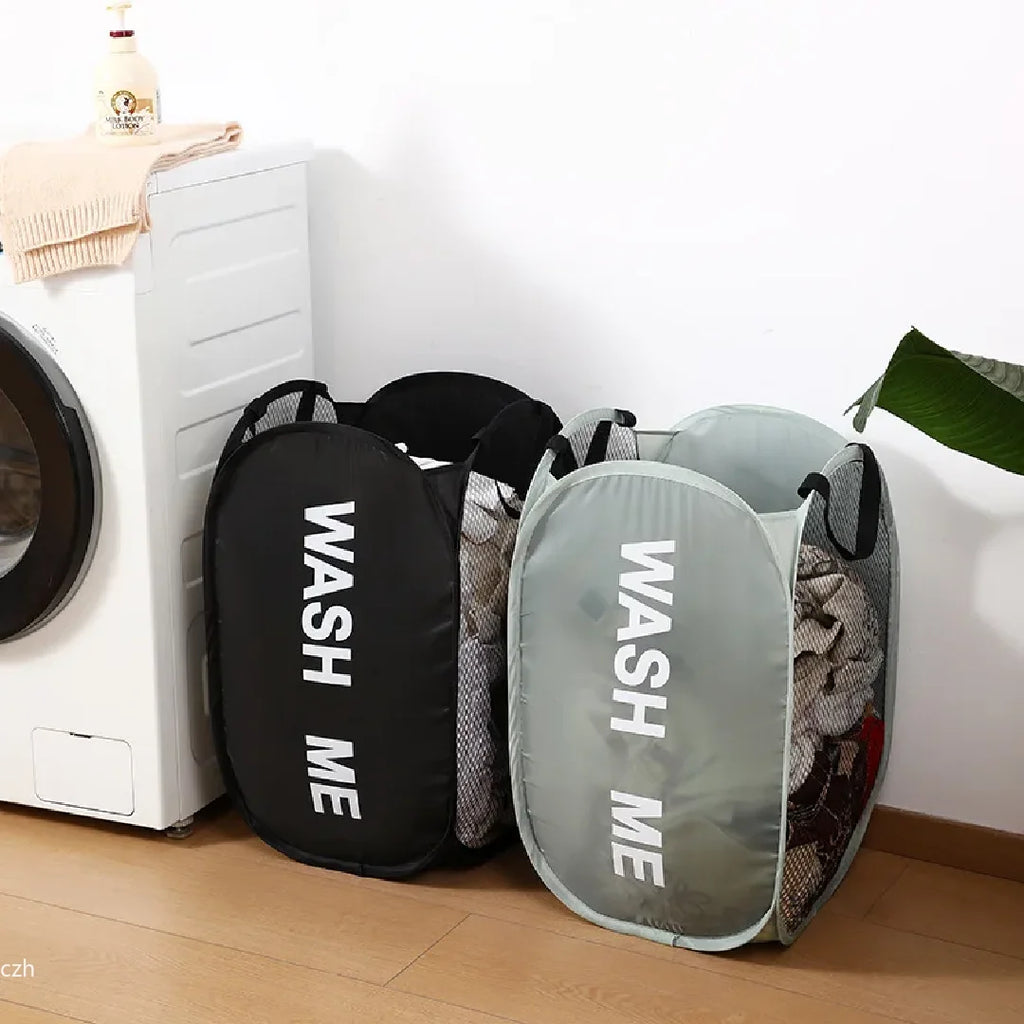 Wide Opening Portable Mesh Pop up Laundry Hamper - Breathable Collapsible Space-Saving Laundry Basket for Dorm Travel Bathroom