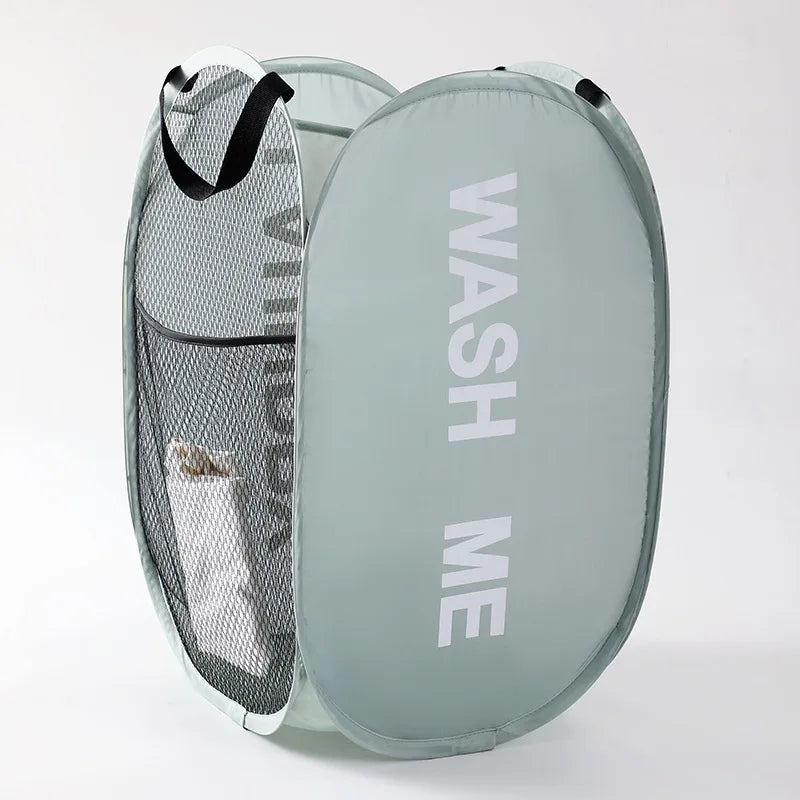 Wide Opening Portable Mesh Pop up Laundry Hamper - Breathable Collapsible Space-Saving Laundry Basket for Dorm Travel Bathroom