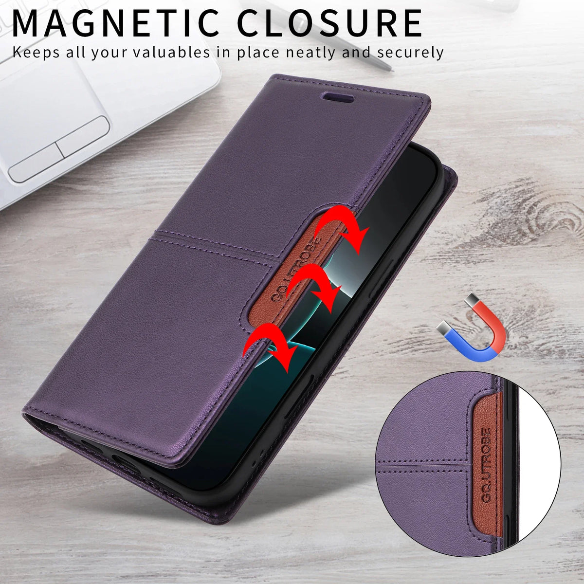 Flip Leather Wallet Phone Case with Card Holder