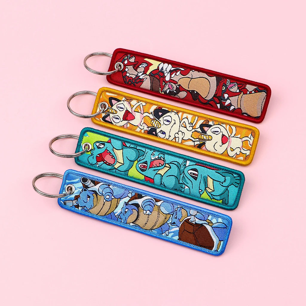 Anime Keychain – Embroidered Key Holder for Backpack & Car