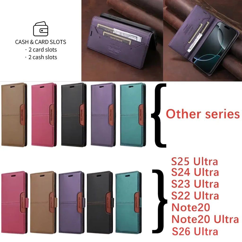Flip Leather Wallet Phone Case with Card Holder