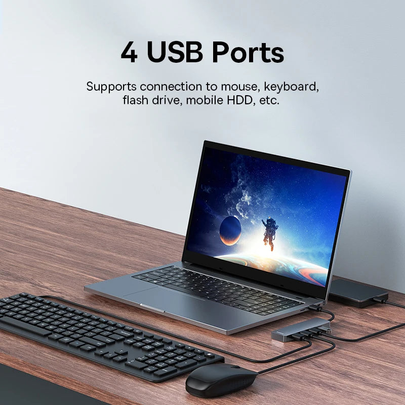 4-Port USB 3.0 Hub for Laptop, PC and Computer Accessories