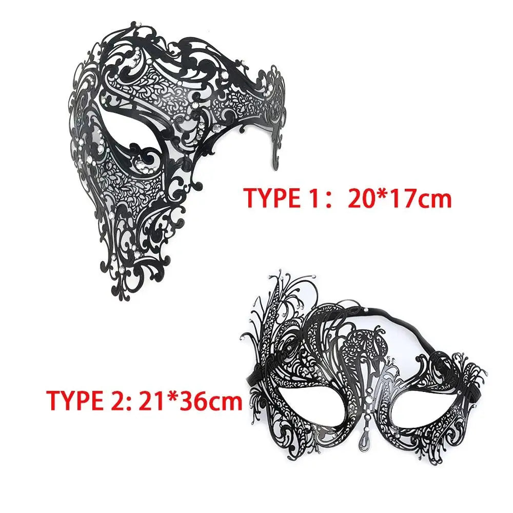 Skull Metal Mask – Rhinestone Venetian Halloween Party Mask