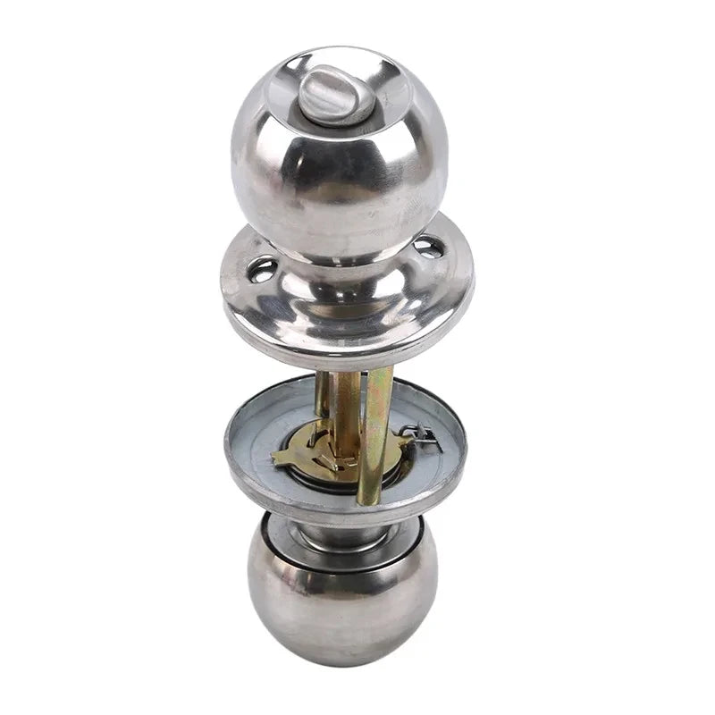 1Pc Aluminum Alloy Round Door Knob With Key Lock Handle Metal Bedroom Living Room Interior Door Lever Set