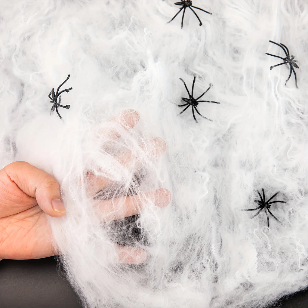 Halloween Spider Web Decorations – Fake Spider Web with Spiders