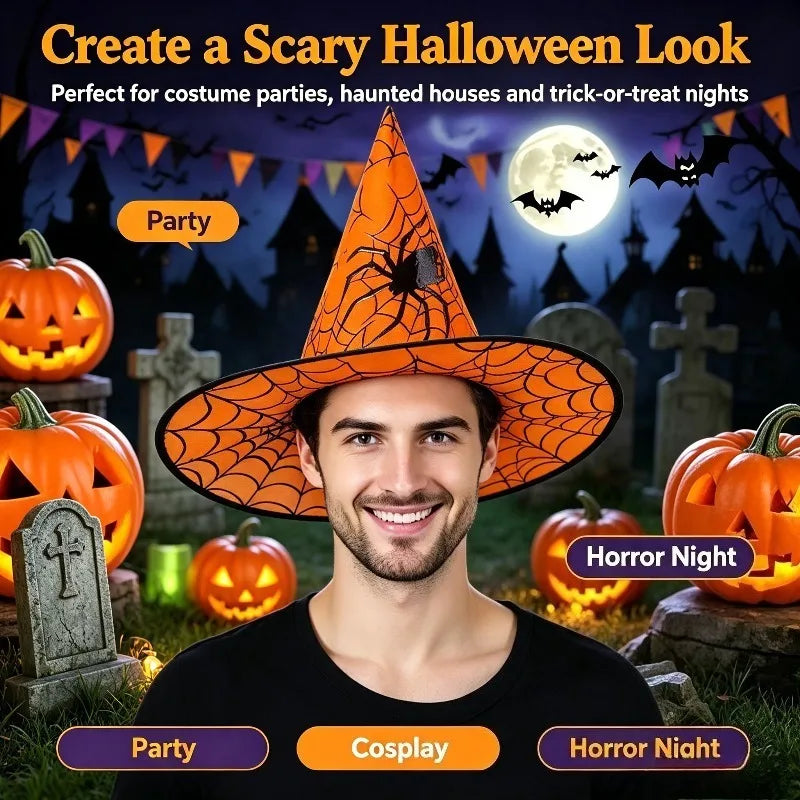 Witch Hat Halloween Decoration – Mesh Costume Party Hat