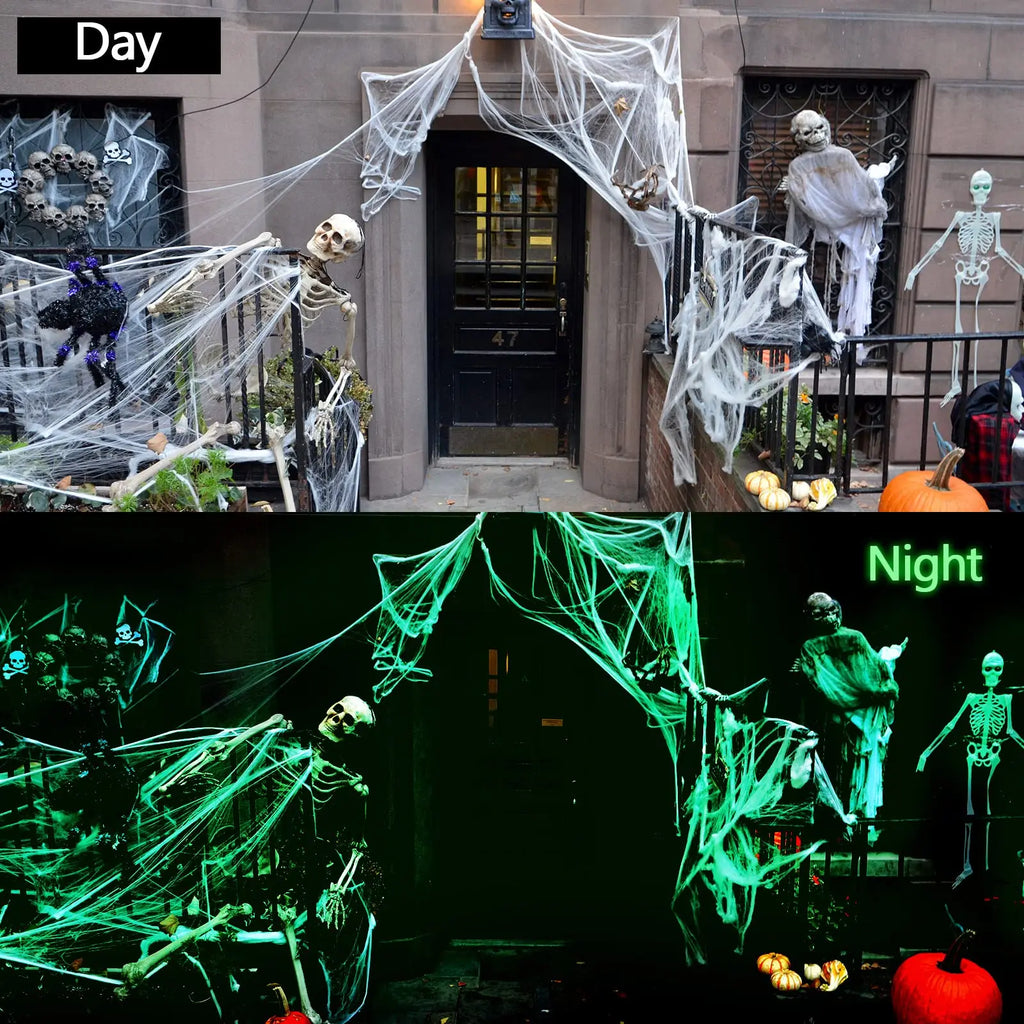 Glow in the Dark Spider Web – Stretch Halloween Decoration