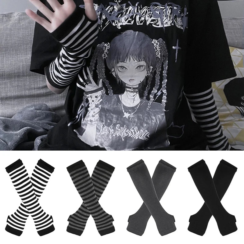 Fingerless Arm Warmers – Knitted Elbow Length Winter Gloves