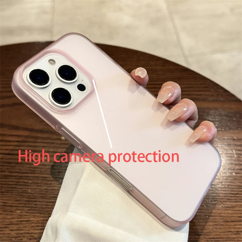 Matte Transparent Phone Case with Non-Slip Silicone Bumper