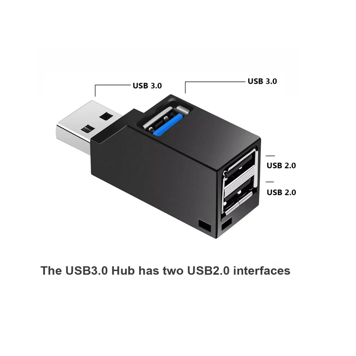 USB 3.0 Hub Adapter 3-Port USB Splitter for PC and Laptop