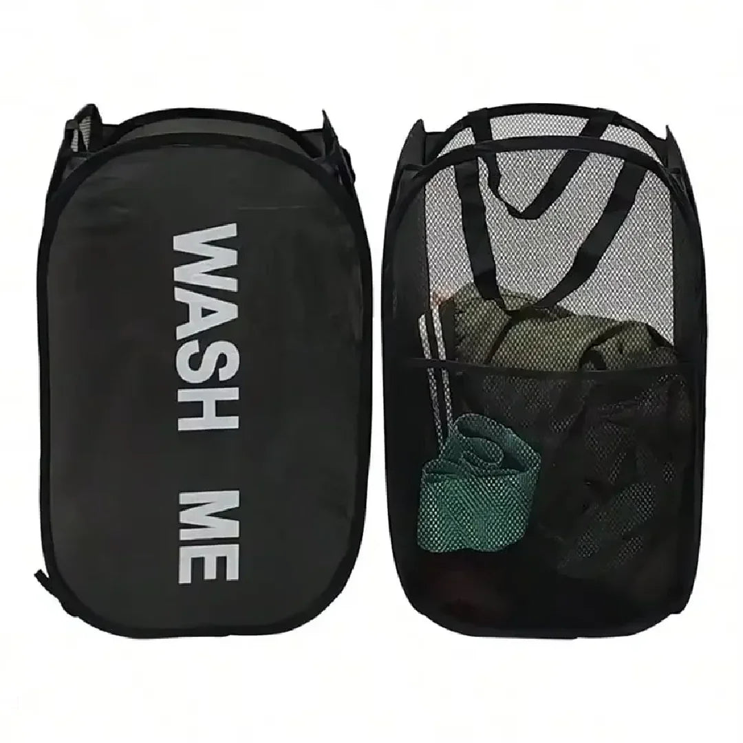 Wide Opening Portable Mesh Pop up Laundry Hamper - Breathable Collapsible Space-Saving Laundry Basket for Dorm Travel Bathroom