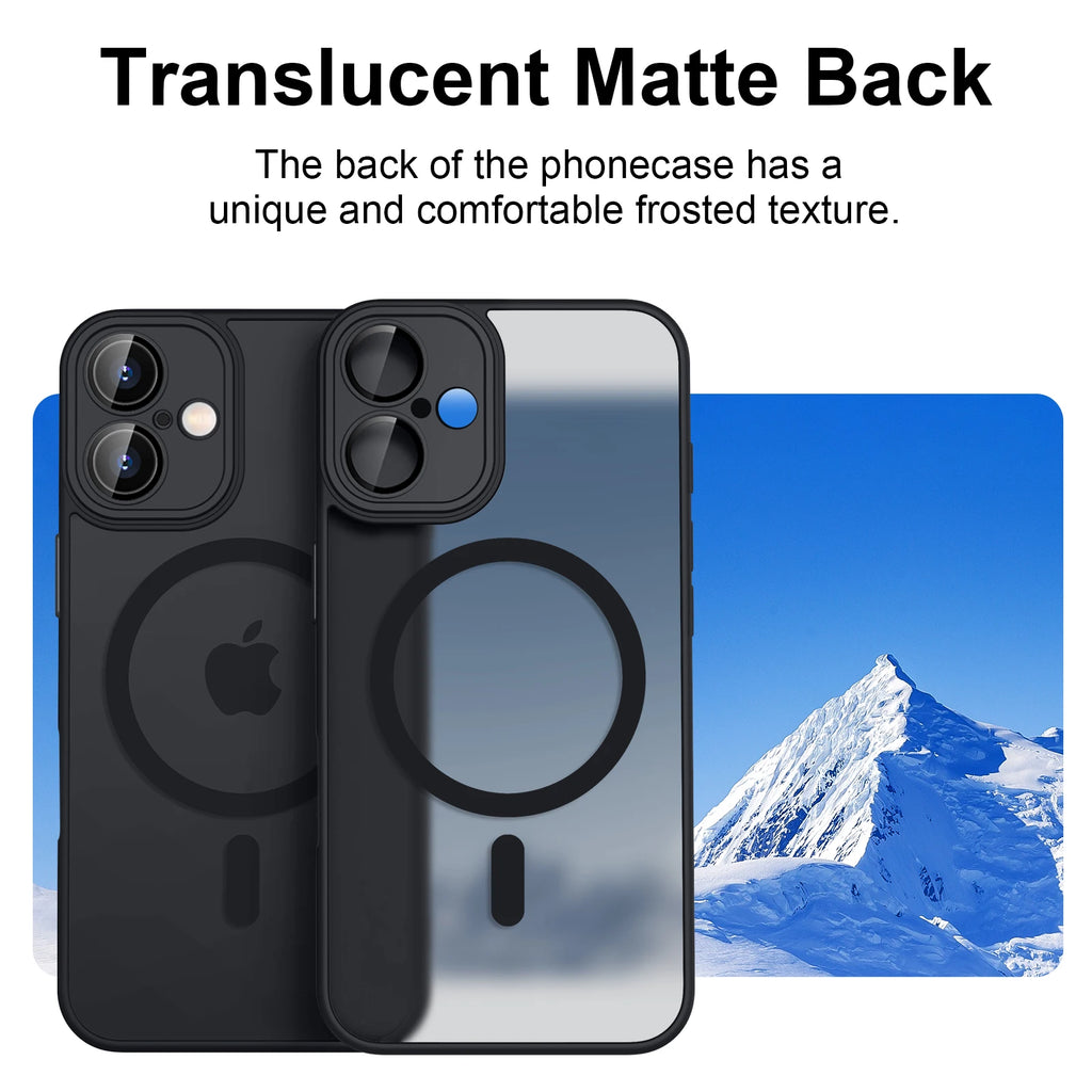 Magnetic Matte Phone Case with Shockproof Armor Protection