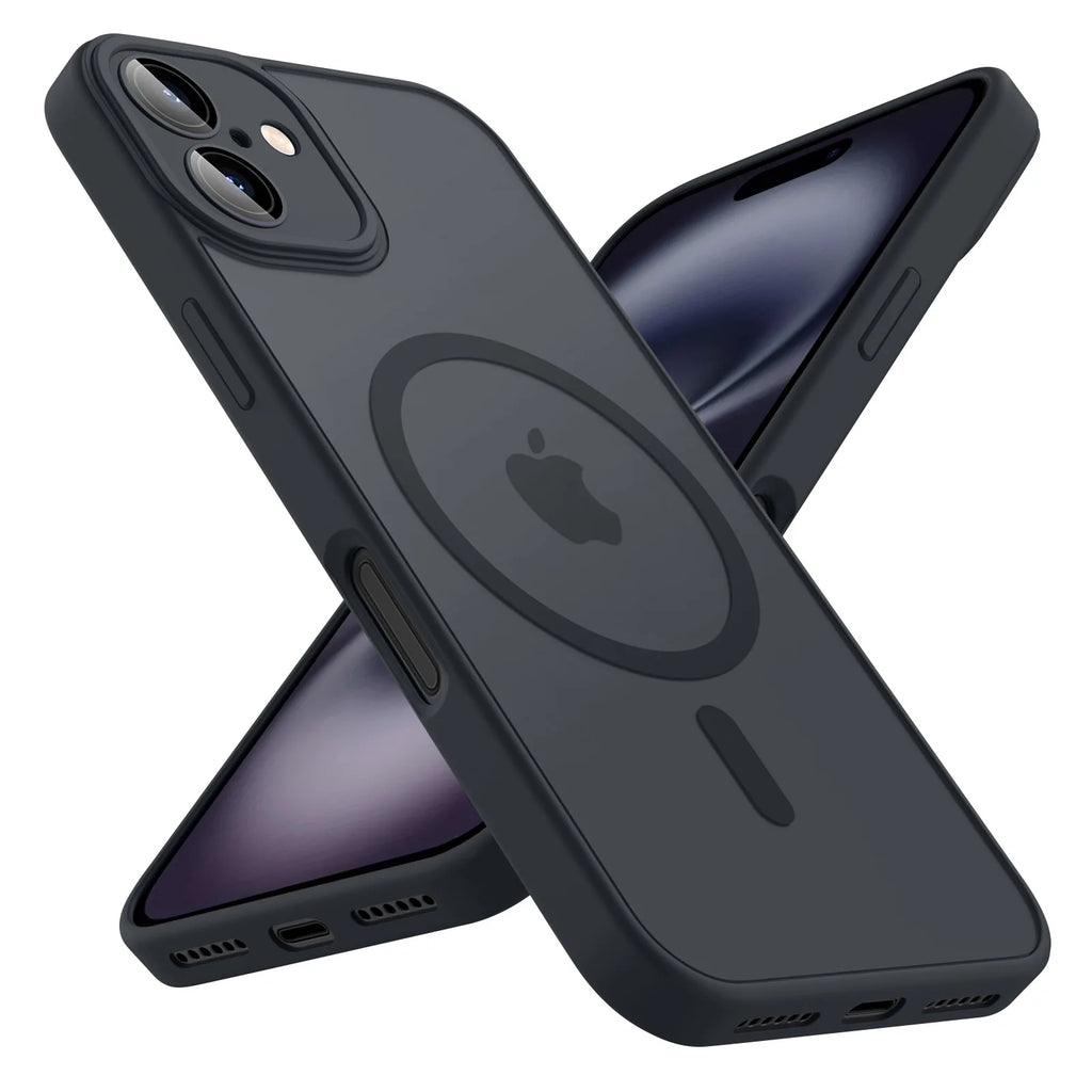 Magnetic Matte Phone Case with Shockproof Armor Protection