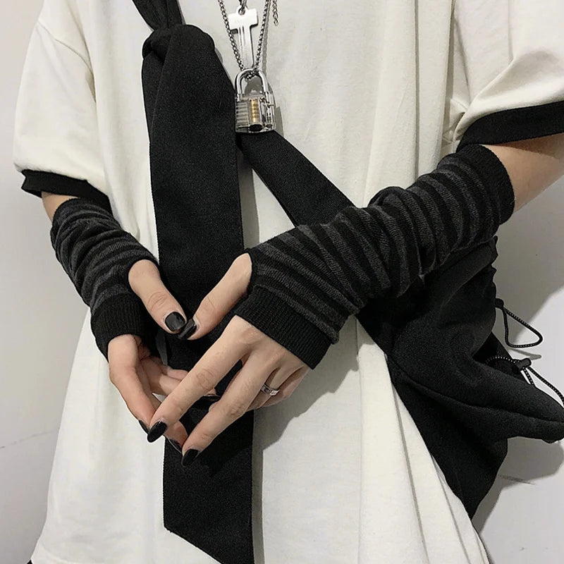 Fingerless Arm Warmers – Knitted Elbow Length Winter Gloves