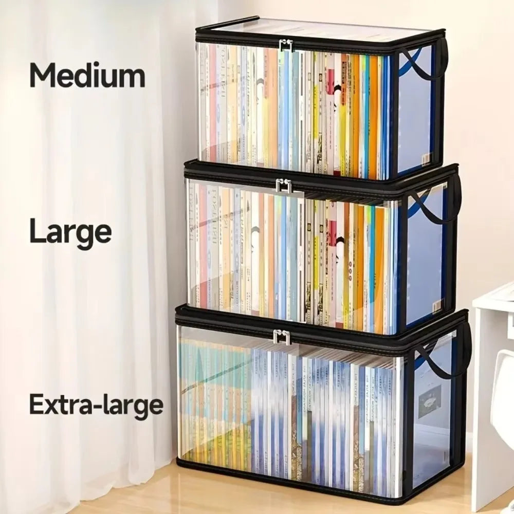 Storage Bag with Flip Lid & Viewing Window - Durable Rectangular Organizer for Toys, Crafts, Books, School Supplies, Snacks