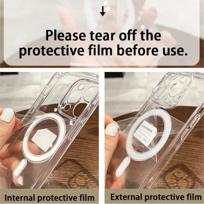 Magnetic Clear Phone Case with Transparent Design