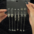 Halloween Skull Spider Drop Earrings – Gothic Jewelry for Women